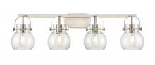 Innovations Lighting 423-4W-SN-G410-6SDY - Pilaster II Sphere - 4 Light - 37 inch - Satin Nickel - Bath Vanity Light