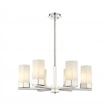 Innovations Lighting 427-6CR-PN-G427-9WH - Claverack - 6 Light - 28 inch - Polished Nickel - Chandelier