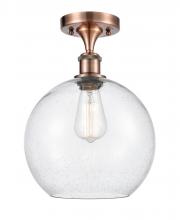 Innovations Lighting 516-1C-AC-G124-10 - Athens - 1 Light - 10 inch - Antique Copper - Semi-Flush Mount