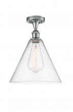 Innovations Lighting 516-1C-PC-GBC-124 - Berkshire - 1 Light - 12 inch - Polished Chrome - Semi-Flush Mount