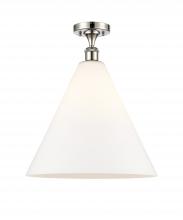 Innovations Lighting 516-1C-PN-GBC-161 - Berkshire - 1 Light - 16 inch - Polished Nickel - Semi-Flush Mount