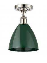 Innovations Lighting 516-1C-PN-MBD-75-GR - Plymouth - 1 Light - 8 inch - Polished Nickel - Semi-Flush Mount