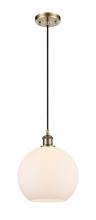 Innovations Lighting 516-1P-AB-G121-10-LED - Athens - 1 Light - 10 inch - Antique Brass - Cord hung - Mini Pendant