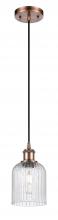 Innovations Lighting 516-1P-AC-G559-5SDY - Bridal Veil - 1 Light - 5 inch - Antique Copper - Cord hung - Mini Pendant