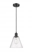 Innovations Lighting 516-1P-BK-GBC-84 - Berkshire - 1 Light - 8 inch - Matte Black - Cord hung - Mini Pendant