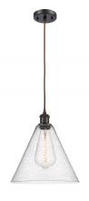 Innovations Lighting 516-1P-OB-GBC-124 - Berkshire - 1 Light - 12 inch - Oil Rubbed Bronze - Cord hung - Mini Pendant