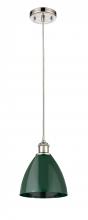 Innovations Lighting 516-1P-PN-MBD-75-GR - Plymouth - 1 Light - 8 inch - Polished Nickel - Cord hung - Mini Pendant