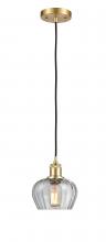 Innovations Lighting 516-1P-SG-G92-LED - Fenton - 1 Light - 7 inch - Satin Gold - Cord hung - Mini Pendant