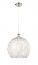 Innovations Lighting 516-1P-SN-G1216-14WM - White Mouchette - 1 Light - 14 inch - Brushed Satin Nickel - Cord Hung - Pendant