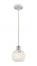 Innovations Lighting 516-1P-WPC-G1216-6WM - White Mouchette - 1 Light - 6 inch - White Polished Chrome - Cord Hung - Mini Pendant