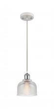 Innovations Lighting 516-1P-WPC-G412 - Dayton - 1 Light - 6 inch - White Polished Chrome - Cord hung - Mini Pendant