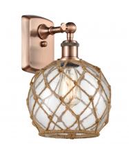 Innovations Lighting 516-1W-AC-G122-8RB-LED - Farmhouse Rope - 1 Light - 8 inch - Antique Copper - Sconce