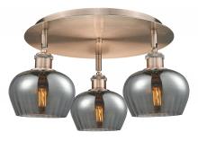 Innovations Lighting 516-3C-AC-G93 - Fenton - 3 Light - 18 inch - Antique Copper - Flush Mount