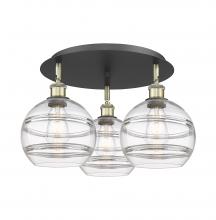 Innovations Lighting 516-3C-BAB-G556-8CL - Rochester - 3 Light - 20 inch - Black Antique Brass - Flush Mount