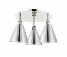 Innovations Lighting 516-3C-PN-MBC-8-PN - Berkshire - 3 Light - 20 inch - Polished Nickel - Flush Mount