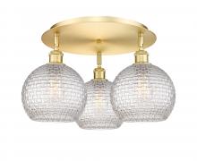 Innovations Lighting 516-3C-SG-G122C-8CL - Athens - 3 Light - 20 inch - Satin Gold - Flush Mount