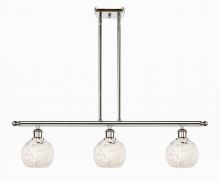 Innovations Lighting 516-3I-PN-G1216-6WM - White Mouchette - 3 Light - 36 inch - Polished Nickel - Stem Hung - Island Light