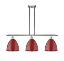 Innovations Lighting 516-3I-SN-MBD-9-RD - Plymouth - 3 Light - 36 inch - Brushed Satin Nickel - Cord hung - Island Light