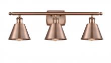 Innovations Lighting 516-3W-AC-M8-LED - Smithfield - 3 Light - 27 inch - Antique Copper - Bath Vanity Light