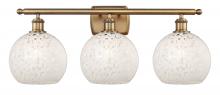 Innovations Lighting 516-3W-BB-G1216-8WM - White Mouchette - 3 Light - 28 inch - Brushed Brass - Bath Vanity Light