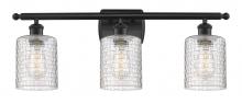 Innovations Lighting 516-3W-BK-G112C-5CL - Cobbleskill - 3 Light - 25 inch - Matte Black - Bath Vanity Light