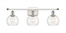 Innovations Lighting 516-3W-WPC-G122-6 - Athens - 3 Light - 26 inch - White Polished Chrome - Bath Vanity Light