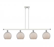 Innovations Lighting 516-4I-WPC-G121-8CBK - Farmhouse Chicken Wire - 4 Light - 48 inch - White Polished Chrome - Cord hung - Island Light
