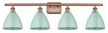 Innovations Lighting 516-4W-AC-MBD-75-SF - Plymouth - 4 Light - 38 inch - Antique Copper - Bath Vanity Light