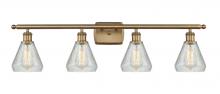 Innovations Lighting 516-4W-BB-G275 - Conesus - 4 Light - 36 inch - Brushed Brass - Bath Vanity Light