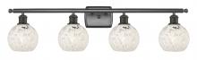 Innovations Lighting 516-4W-OB-G1216-6WM - White Mouchette - 4 Light - 36 inch - Oil Rubbed Bronze - Bath Vanity Light