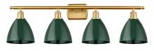 Innovations Lighting 516-4W-SG-MBD-75-GR - Plymouth - 4 Light - 38 inch - Satin Gold - Bath Vanity Light