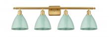 Innovations Lighting 516-4W-SG-MBD-75-SF - Plymouth - 4 Light - 38 inch - Satin Gold - Bath Vanity Light