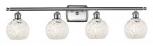 Innovations Lighting 516-4W-SN-G1216-6WM - White Mouchette - 4 Light - 36 inch - Brushed Satin Nickel - Bath Vanity Light