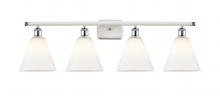 Innovations Lighting 516-4W-WPC-GBC-81 - Berkshire - 4 Light - 38 inch - White Polished Chrome - Bath Vanity Light