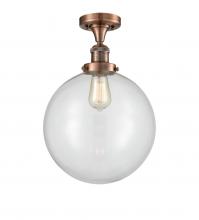 Innovations Lighting 517-1CH-AC-G202-12 - Beacon - 1 Light - 12 inch - Antique Copper - Semi-Flush Mount