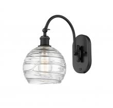 Innovations Lighting 518-1W-BK-G1213-8 - Athens Deco Swirl - 1 Light - 8 inch - Matte Black - Sconce