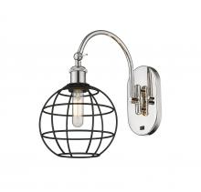 Innovations Lighting 518-1W-PN-CE-8-BK - Lake Placid - 1 Light - 8 inch - Polished Nickel - Adjustable Swing Arm