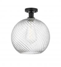 Innovations Lighting 616-1F-BK-G1214-12 - Athens Twisted Swirl - 1 Light - 12 inch - Matte Black - Semi-Flush Mount