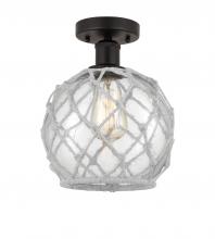 Innovations Lighting 616-1F-OB-G122-8RW - Farmhouse Rope - 1 Light - 8 inch - Oil Rubbed Bronze - Semi-Flush Mount