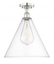 Innovations Lighting 616-1F-PN-GBC-162 - Berkshire - 1 Light - 16 inch - Polished Nickel - Semi-Flush Mount