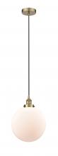 Innovations Lighting 616-1PH-AB-G201-12-LED - Beacon - 1 Light - 12 inch - Antique Brass - Cord hung - Mini Pendant
