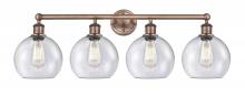 Innovations Lighting 616-4W-AC-G124-8 - Athens - 4 Light - 35 inch - Antique Copper - Bath Vanity Light