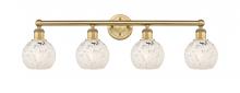 Innovations Lighting 616-4W-BB-G1216-6WM - White Mouchette - 4 Light - 33 inch - Brushed Brass - Bath Vanity Light