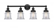 Innovations Lighting 616-4W-BK-G182S - Canton - 4 Light - 32 inch - Matte Black - Bath Vanity Light