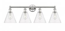 Innovations Lighting 616-4W-PN-GBC-82 - Berkshire - 4 Light - 35 inch - Polished Nickel - Bath Vanity Light