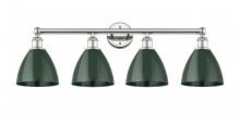 Innovations Lighting 616-4W-PN-MBD-75-GR - Plymouth - 4 Light - 35 inch - Polished Nickel - Bath Vanity Light