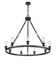 Innovations Lighting 840-BK-LED - Saloon - 9 Light - 40 inch - Matte Black - Chain Hung - Chandelier