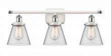 Innovations Lighting 916-3W-WPC-G62 - Cone - 3 Light - 26 inch - White Polished Chrome - Bath Vanity Light