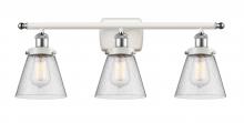 Innovations Lighting 916-3W-WPC-G64 - Cone - 3 Light - 26 inch - White Polished Chrome - Bath Vanity Light