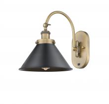 Innovations Lighting 918-1W-BB-M10-BK - Briarcliff - 1 Light - 10 inch - Brushed Brass - Sconce